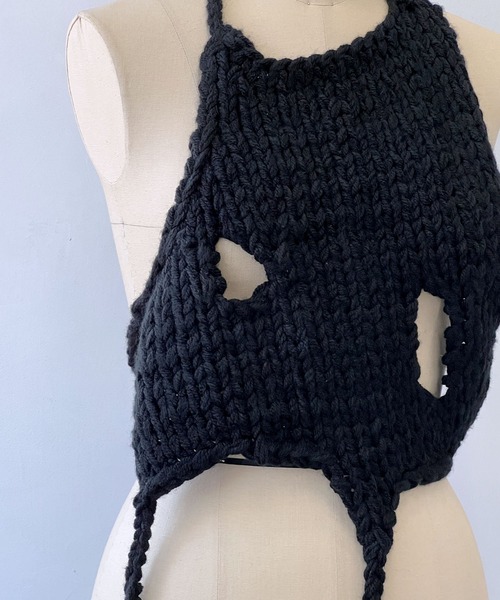 MAISON CHUCLLA（メゾンチュクラ）の「'日本製' ハンドメイド レイヤード ニット キャミベスト chwj22a07（ニット/セーター・レディース・ブラック・FREE）」の11枚目の写真