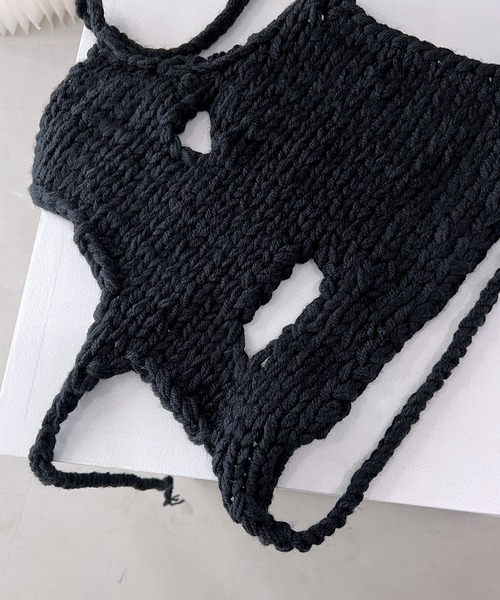 MAISON CHUCLLA（メゾンチュクラ）の「'日本製' ハンドメイド レイヤード ニット キャミベスト chwj22a07（ニット/セーター・レディース・ブラック・FREE）」の14枚目の写真