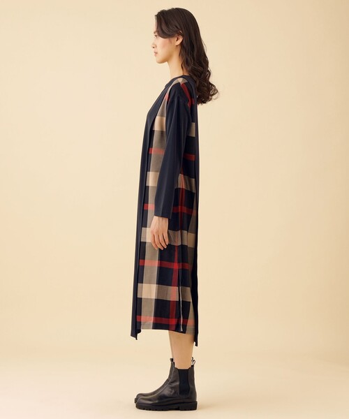 CB CRESTBRIDGE（シービークレストブリッジ）の「肩見せIラインワンピース（ワンピース・レディース・ダークブラウン/ライトベージュ/ダークネイビー・S/M）」の20枚目の写真