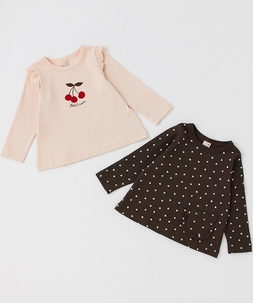 petit main（プティマイン）の「【プティプラ】GIRLS長袖セット（Tシャツ/カットソー・キッズ・キナリ/オフホワイト/ライトカーキ/ライトピンク・100cm/90cm/80ｃｍ/120cm/110cm/130cm）」の4枚目の写真