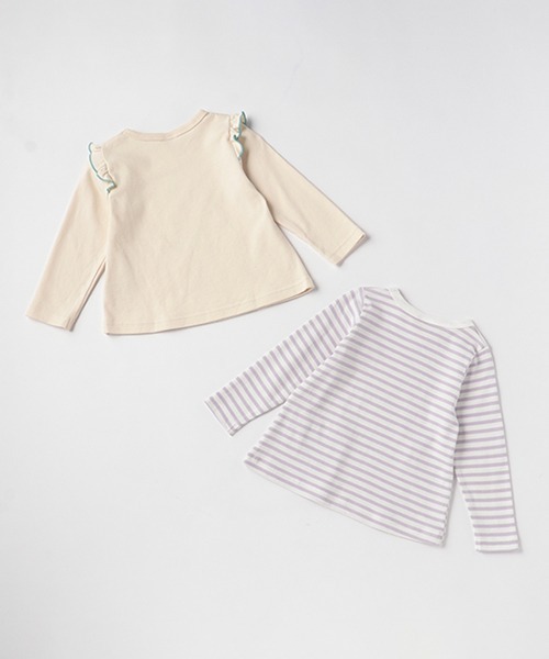 petit main（プティマイン）の「【プティプラ】GIRLS長袖セット（Tシャツ/カットソー・キッズ・キナリ/オフホワイト/ライトカーキ/ライトピンク・100cm/90cm/80ｃｍ/120cm/110cm/130cm）」の11枚目の写真