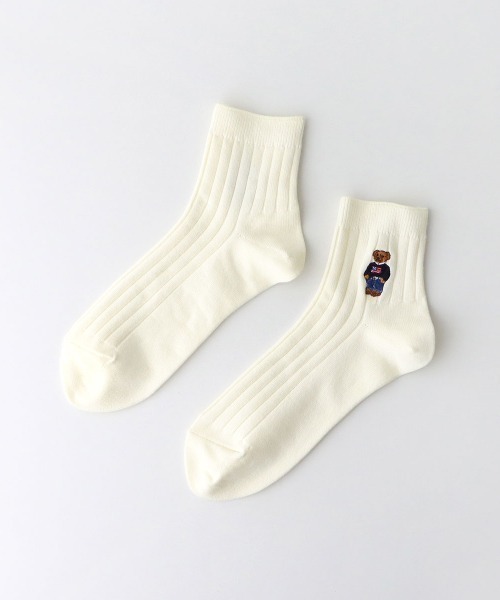 POLO RALPH LAUREN(ポロ ラルフ ローレン)の「POLO RALPH LAUREN メンズ ポロベア ショートリブソックス 02022250(ソックス/靴下・メンズ・ブラック/ネイビー/アイボリー/グレー/ダークネイビー/ダークグレー/オフホワイト・25-27CM/27-29cm)」の2枚目の写真