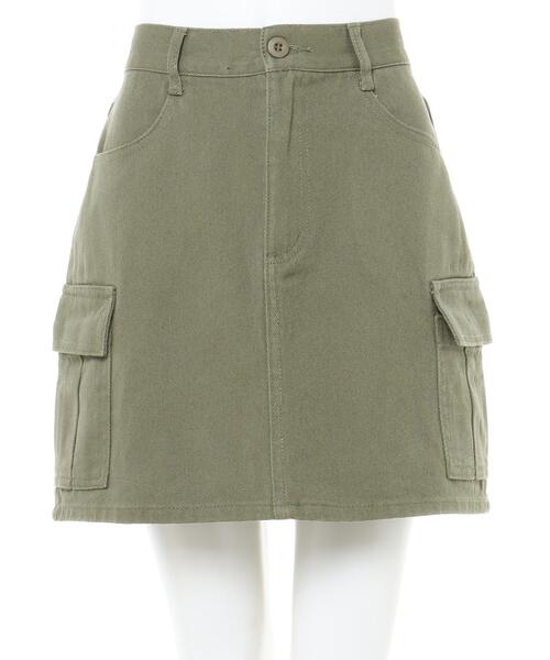 INGNI（イング）の「カーゴミニスカート（スカート・レディース・カーキ/ブラック・FREE）」の3枚目の写真