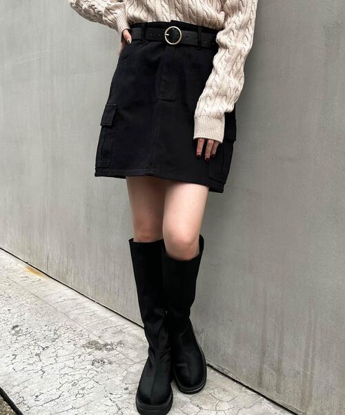 INGNI（イング）の「カーゴミニスカート（スカート・レディース・カーキ/ブラック・FREE）」の6枚目の写真