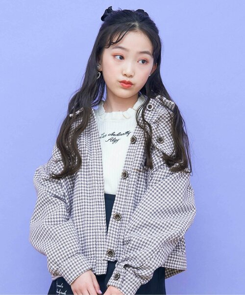 algy（アルジー）の「ツイードジャケット（テーラードジャケット・キッズ・ブラウン/グレー・SMALL/XX-SMALL/MEDIUM/X-SMALL）」の2枚目の写真