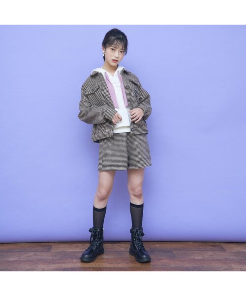 algy（アルジー）の「ツイードジャケット（テーラードジャケット・キッズ・ブラウン/グレー・SMALL/XX-SMALL/MEDIUM/X-SMALL）」の3枚目の写真