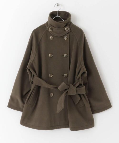 SENSE OF PLACE by URBAN RESEARCH（センスオブプレイスバイアーバンリサーチ）の「ウールライク2WAYステンカラーミドルコート（ステンカラーコート・レディース・ブラウン/グリーン/アイボリー/ブルー系その他/ブラック/ブラウン系その他・ONE）」の5枚目の写真