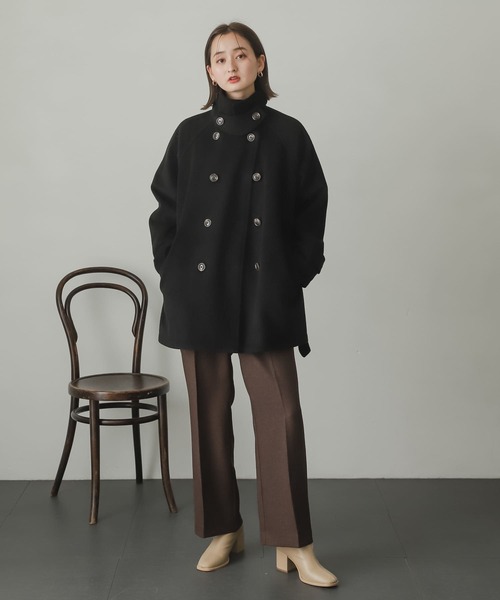 URBANRESEARCH  アーバンリサーチ   ウールステンカラーコート　黒 URBAN RESEARCH DOORS ステンカラーコート コート ウール