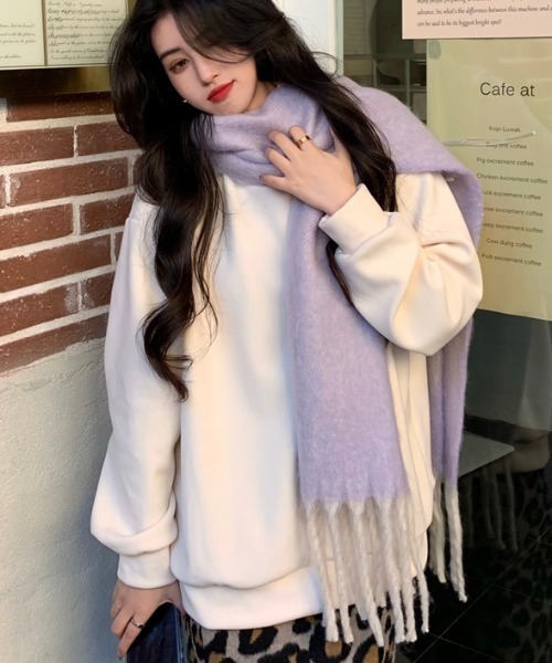 yuue' ( wear )(ユーイ)の「mochimochi大判マフラー(マフラー・レディース・ブラック/レッド/パープル/オフホワイト・FREE)」の9枚目の写真