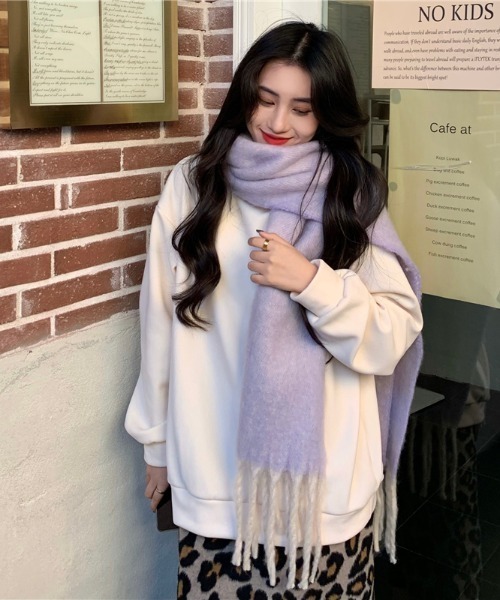 yuue' ( wear )(ユーイ)の「mochimochi大判マフラー(マフラー・レディース・ブラック/レッド/パープル/オフホワイト・FREE)」の16枚目の写真