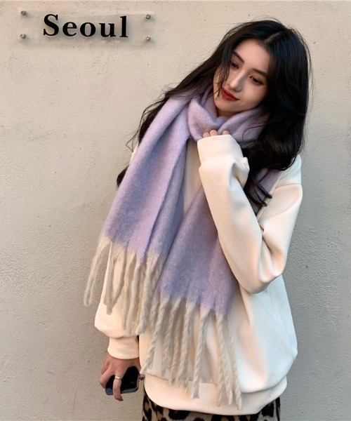 yuue' ( wear )(ユーイ)の「mochimochi大判マフラー(マフラー・レディース・ブラック/レッド/パープル/オフホワイト・FREE)」の18枚目の写真