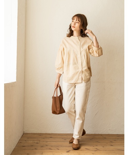 chocomee（チョコミー）の「button blouse/ボタンブラウス（シャツ/ブラウス・レディース・ベージュ/ブラウン・FREE）」の8枚目の写真