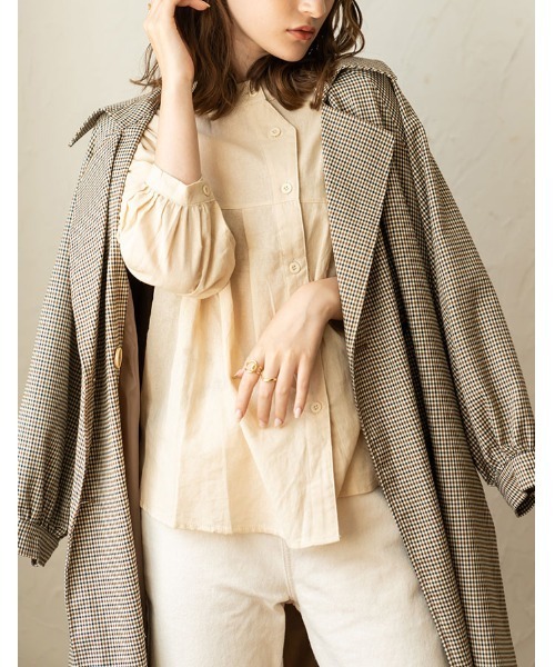 chocomee（チョコミー）の「button blouse/ボタンブラウス（シャツ/ブラウス・レディース・ベージュ/ブラウン・FREE）」の14枚目の写真