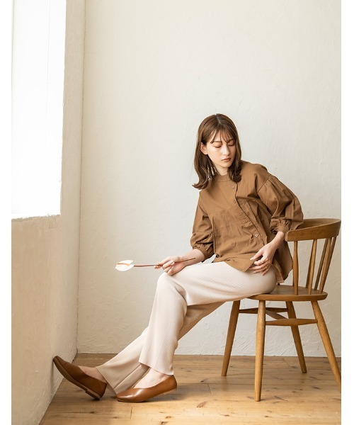 chocomee（チョコミー）の「button blouse/ボタンブラウス（シャツ/ブラウス・レディース・ベージュ/ブラウン・FREE）」の9枚目の写真