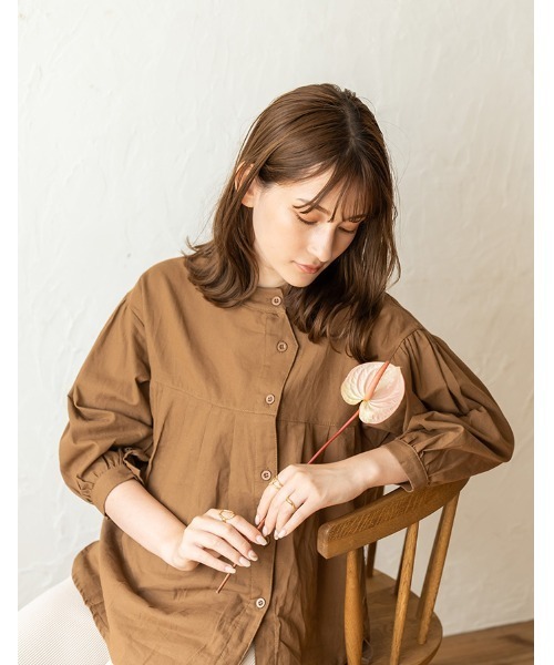 chocomee（チョコミー）の「button blouse/ボタンブラウス（シャツ/ブラウス・レディース・ベージュ/ブラウン・FREE）」の15枚目の写真