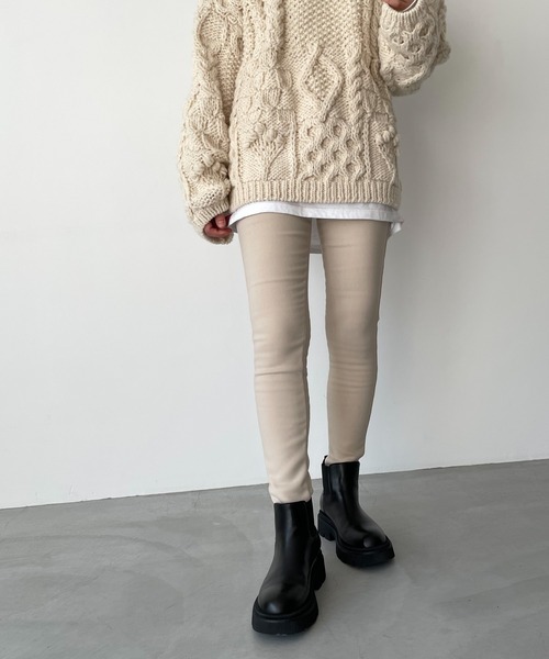 CANAL JEAN(キャナルジーン)の「El mar(エルマール) あったかスキニーパンツ(その他パンツ・レディース・ブラック/ベージュ・SMALL/MEDIUM)」の2枚目の写真