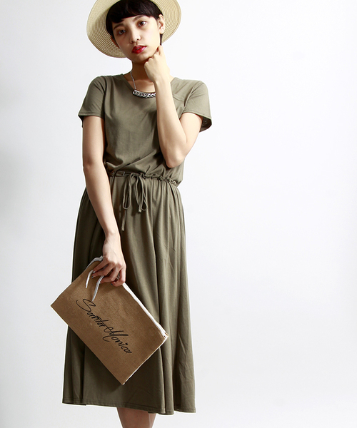 WEGO（ウィゴー）の「WEGO/カットマキシワンピース（ワンピース・レディース・ホワイト系その他/ブラック/カーキ・FREE）」の3枚目の写真