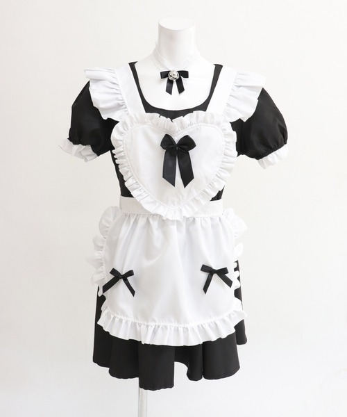 OSYAREVO（オシャレボ）の「コスプレ リボン×フリル ミニスカメイド レディース ホワイトデー 記念日（コスチューム/パーティーグッズ・レディース・ブラック/レッド・SMALL/MEDIUM/LARGE/X-LARGE/XX-LARGE）」の16枚目の写真