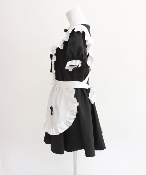 OSYAREVO（オシャレボ）の「コスプレ リボン×フリル ミニスカメイド レディース ホワイトデー 記念日（コスチューム/パーティーグッズ・レディース・ブラック/レッド・SMALL/MEDIUM/LARGE/X-LARGE/XX-LARGE）」の13枚目の写真