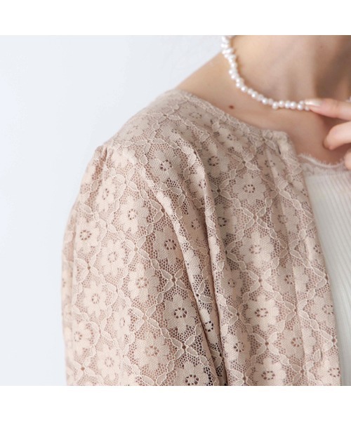 flower（フラワー）の「レーシーブルームトップ（カーディガン/ボレロ・レディース・ブラック/ベージュ・FREE）」の11枚目の写真