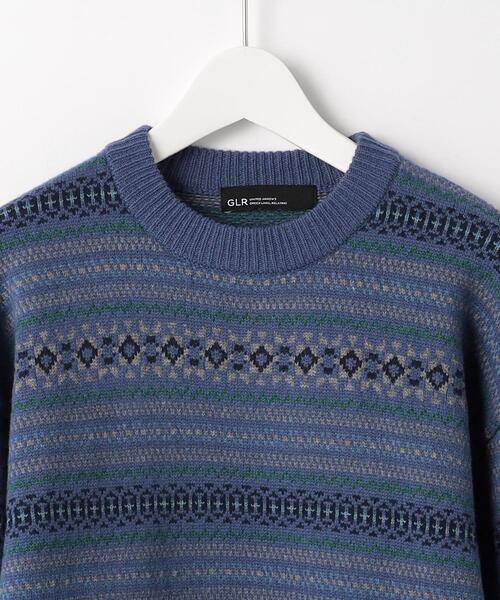 green label relaxing(グリーンレーベルリラクシング)の「フェアアイル ジャカード クルーネック ニット(ニット/セーター・メンズ・ライトグレー/ワインレッド/ロイヤルブルー・S/M/L/XL)」の12枚目の写真