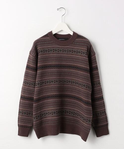 green label relaxing(グリーンレーベルリラクシング)の「フェアアイル ジャカード クルーネック ニット(ニット/セーター・メンズ・ライトグレー/ワインレッド/ロイヤルブルー・S/M/L/XL)」の18枚目の写真