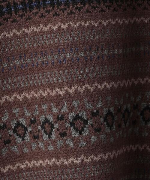 green label relaxing(グリーンレーベルリラクシング)の「フェアアイル ジャカード クルーネック ニット(ニット/セーター・メンズ・ライトグレー/ワインレッド/ロイヤルブルー・S/M/L/XL)」の19枚目の写真