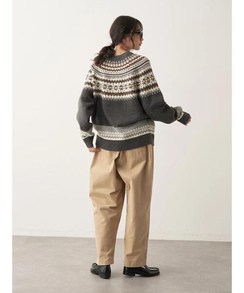 CRAFT STANDARD BOUTIQUE（クラフトスタンダードブティック）の「マルチカラー求心柄ニットプルオーバー　◆（ニット/セーター・レディース・ダークグレー/グリーン/レッド・FREE）」の13枚目の写真