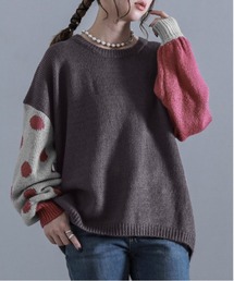 osharewalker | 『ドット柄ジャカードローゲージニット』(ニット/セーター)