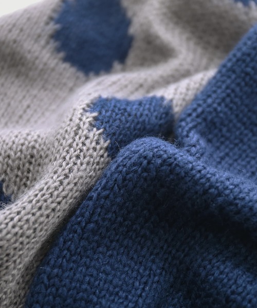 osharewalker(オシャレウォーカー)の「『ドット柄ジャカードローゲージニット』(ニット/セーター・レディース・ベージュ/チャコール/グレイッシュブルー・FREE)」の12枚目の写真