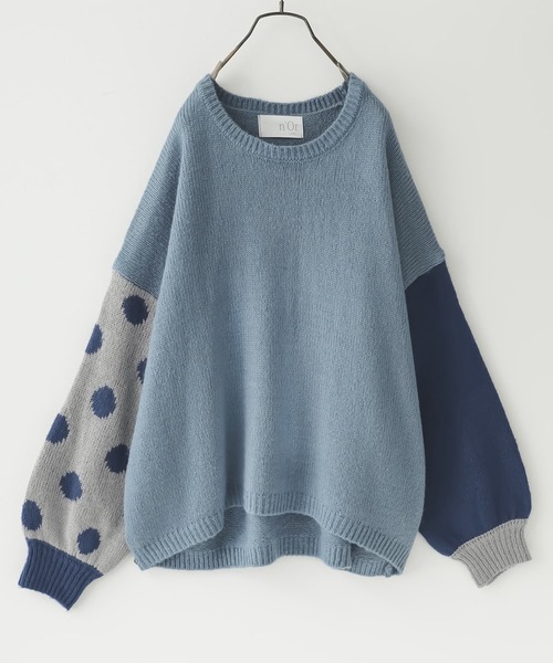 osharewalker(オシャレウォーカー)の「『ドット柄ジャカードローゲージニット』(ニット/セーター・レディース・ベージュ/チャコール/グレイッシュブルー・FREE)」の14枚目の写真