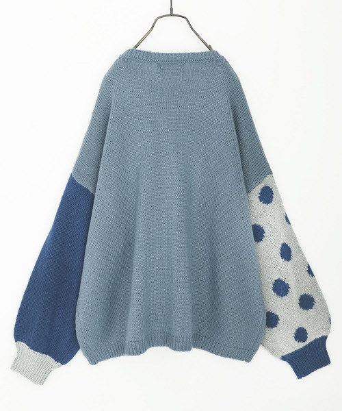 osharewalker(オシャレウォーカー)の「『ドット柄ジャカードローゲージニット』(ニット/セーター・レディース・ベージュ/チャコール/グレイッシュブルー・FREE)」の13枚目の写真