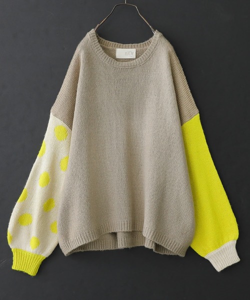 osharewalker(オシャレウォーカー)の「『ドット柄ジャカードローゲージニット』(ニット/セーター・レディース・ベージュ/チャコール/グレイッシュブルー・FREE)」の15枚目の写真