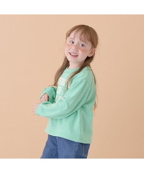 Lycee mine（リセマイン）の「【万能アイテム】アソートカレッジロゴプリントスエット（スウェット・キッズ・ライトブルー/ホワイト系その他/ライトグリーン/ライラック/ベージュ/ピンク/ベージュ系/アイボリー・100cm/120cm/140cm/110cm/130cm/150cm）」の15枚目の写真