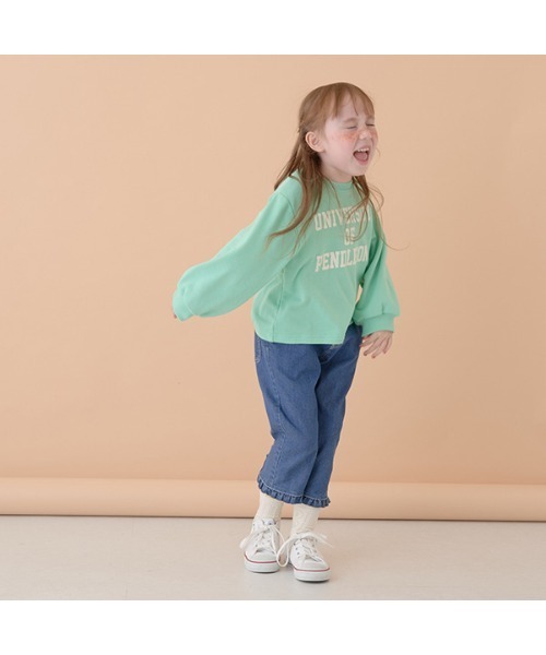 Lycee mine（リセマイン）の「【万能アイテム】アソートカレッジロゴプリントスエット（スウェット・キッズ・ライトブルー/ホワイト系その他/ライトグリーン/ライラック/ベージュ/ピンク/ベージュ系/アイボリー・100cm/120cm/140cm/110cm/130cm/150cm）」の14枚目の写真