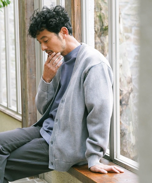 BAYFLOW（ベイフロー）の「フェードカラーニットカーディガン（カーディガン/ボレロ・メンズ・グレー/ブラック/イエロー/ピンク・MEDIUM/LARGE）」の7枚目の写真