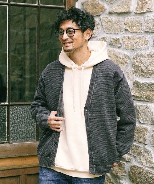 BAYFLOW（ベイフロー）の「フェードカラーニットカーディガン（カーディガン/ボレロ・メンズ・グレー/ブラック/イエロー/ピンク・MEDIUM/LARGE）」の9枚目の写真