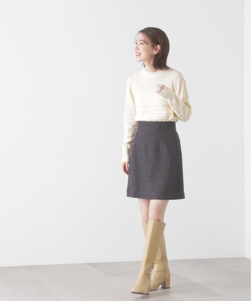 N.（N. Natural Beauty Basic）（エヌエヌナチュラルビューティーベーシック）の「◆柄編ニット（ニット/セーター・レディース・ネイビー/オレンジ/ナチュラル・MEDIUM）」の14枚目の写真