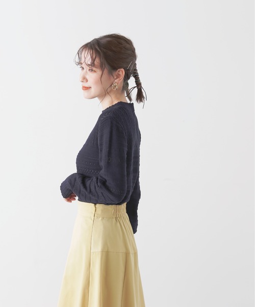 N.（N. Natural Beauty Basic）（エヌエヌナチュラルビューティーベーシック）の「◆柄編ニット（ニット/セーター・レディース・ネイビー/オレンジ/ナチュラル・MEDIUM）」の17枚目の写真