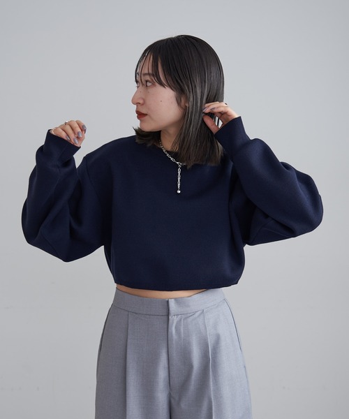 mline（エムライン）の「[mline]ちびボリュームニット（ニット/セーター・レディース・ベージュ/ネイビー/オフホワイト・FREE）」の9枚目の写真
