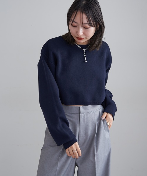 mline（エムライン）の「[mline]ちびボリュームニット（ニット/セーター・レディース・ベージュ/ネイビー/オフホワイト・FREE）」の10枚目の写真