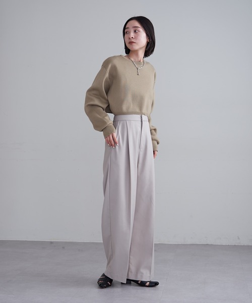 mline（エムライン）の「[mline]ちびボリュームニット（ニット/セーター・レディース・ベージュ/ネイビー/オフホワイト・FREE）」の11枚目の写真