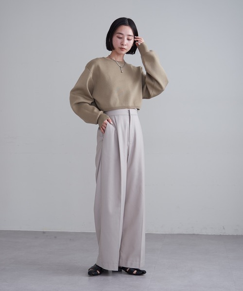 mline（エムライン）の「[mline]ちびボリュームニット（ニット/セーター・レディース・ベージュ/ネイビー/オフホワイト・FREE）」の12枚目の写真