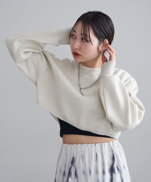 mline（エムライン）の「[mline]ちびボリュームニット（ニット/セーター・レディース・ベージュ/ネイビー/オフホワイト・FREE）」の18枚目の写真