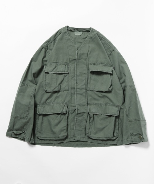 ROTHCO（ロスコ）の「Rothco/ロスコ ノーカラー ミリタリーシャツ フラップポケット（シャツ/ブラウス・メンズ・オリーブ/ブラック・SMALL）」の2枚目の写真
