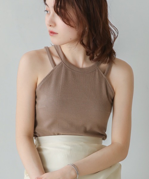 Bab（バブ）の「アメスリカップ付きタンクトップ（タンクトップ・レディース・アイボリー/ブラック/モカ・FREE）」の3枚目の写真