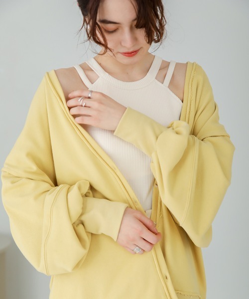 Bab（バブ）の「アメスリカップ付きタンクトップ（タンクトップ・レディース・アイボリー/ブラック/モカ・FREE）」の4枚目の写真