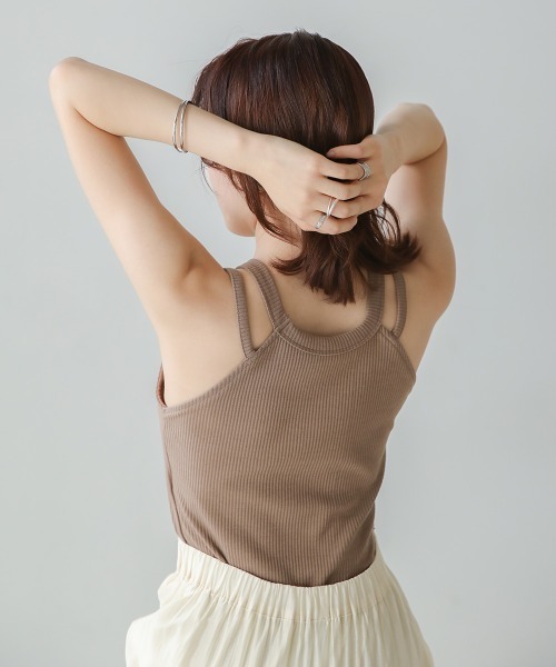 Bab（バブ）の「アメスリカップ付きタンクトップ（タンクトップ・レディース・アイボリー/ブラック/モカ・FREE）」の21枚目の写真