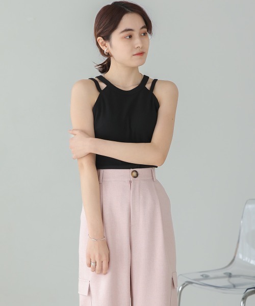 Bab（バブ）の「アメスリカップ付きタンクトップ（タンクトップ・レディース・アイボリー/ブラック/モカ・FREE）」の16枚目の写真