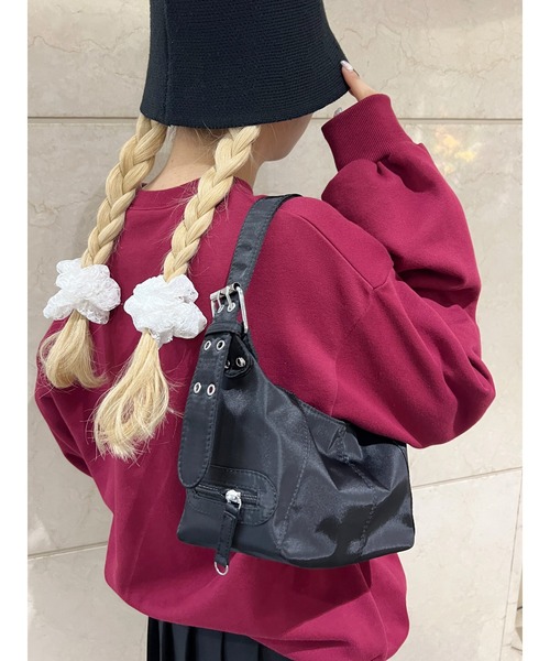 PHILLY(フィリー)の「べルトデザインバッグ(ショルダーバッグ・レディース・ブラック/ピンク/アイボリー・FREE)」の1枚目の写真